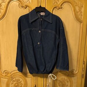 Geoffrey Beene Dark Blue Denim Top